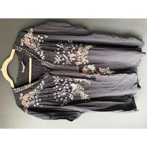 Philosophy Embroidered Floral Bohemian Blouse